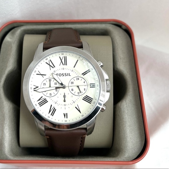 Fossil Grant Chronograph Brown Leather Watch